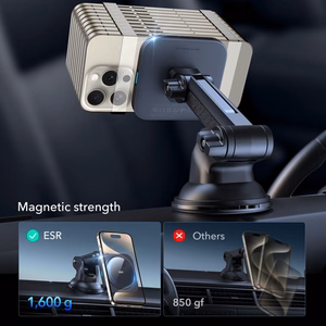 ESR Halolock magnētiskais MagSafe QI2 15W automašīnas turētājs - melns