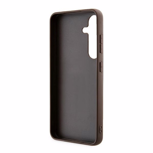 Guess 4G Metal Gold Logo viedtālruņa apvalks Samsung Galaxy A35 - brūns