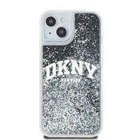 DKNY šķidrā spīduma lielā logotipa viedtālruņa apvalks iPhone 15 Plus / 14 Plus - melns