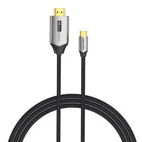 USB-C uz HDMI 2.0 kabelis Vention CRBBH, 2 m, 4K 60Hz (melns)