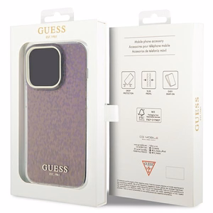 Guess GUHCP15LHDECMP iPhone 15 Pro 6.1" rozā/rozā cietais apvalks IML Faceted Mirror Disco Iridescent