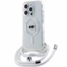 Karl Lagerfeld Crossbody IML Karl Head Magnētiskais viedtālruņa apvalks iPhone 15 Pro – caurspīdīgs