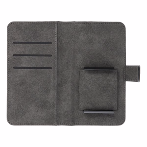 Universālais viedtālruņa apvalks grāmatas stila izmēra S iPhone 12 / 13 / SAMSUNG S6 / A5 2016 / XCOVER 4 / S22 / HUAWEI P8 2017 melns