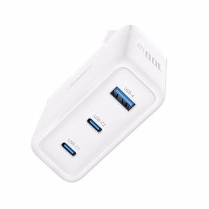 XO sienas lādētājs CE35 PD 100W 2x USB-C 1x USB balts