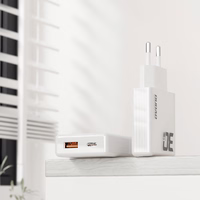 GaN Dudao A30EUT 30W USB-A / USB-C sienas lādētājs + USB-C - USB-C kabelis - balts