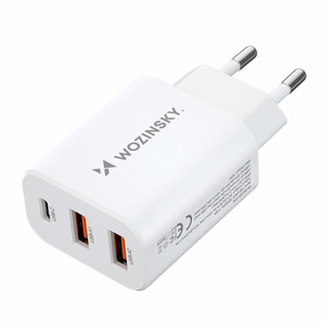 Wozinsky CWCUCW 30W USB-C 2x USB-A сетевое зарядное устройство - белый
