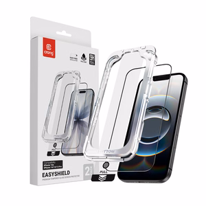 Crong EasyShield 2-Pack rūdīta stikla ekrāna aizsargi iPhone 17e / 16e / 14 / 13 / 13 Pro, 2 gab.