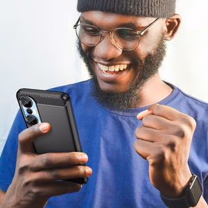 Viedtālruņa oglekļa apvalks Infinix Hot 20S (m) - melns