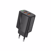 FONENG tīkla lādētājs EU63 2.4A 12W 2xUSB + kabelis Micro melns