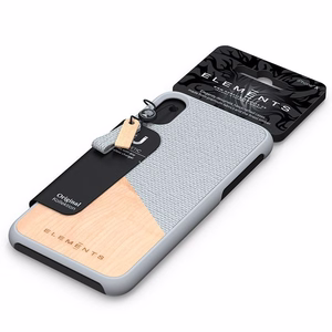 Nordic Elements Original Hel vāciņš ierīcei iPhone XS Max, ar dabīga kļavas koka apdari, gaiši pelēks