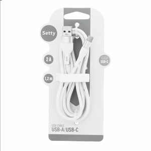 Setty USB - USB-C cable 1.2 m 2A KSA-C-1.220 white
