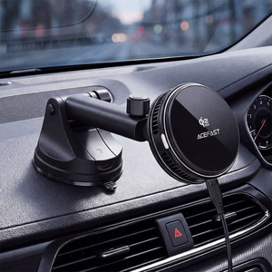 Acefast D67 magnētisks auto turētājs uz paneļa ar Qi2 25 W bezvadu uzlādi un dzesēšanu, melns