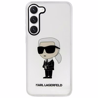 Karl Lagerfeld KLHCS23MHNIKTCT S23+ S916 caurspīdīgs cietais viedtālruņa apvalks Ikonik Karl Lagerfeld
