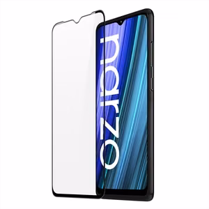 Закаленное стекло Dux Ducis 9D твердостью 9H на весь экран с рамкой для Realme Narzo 50A, черное (совместимо с чехлом)