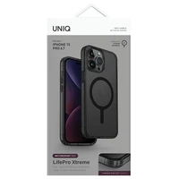 Uniq LifePro Xtreme Magnētiskais uzlādes viedtālruņa apvalks iPhone 15 Pro Max - melns