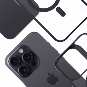 3mk satīna bruņu magnētiskais viedtālruņa apvalks ar MagSafe iPhone 14 Pro Max - caurspīdīgs ar melnu rāmi