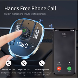 Auto lādētājs Essager "Dynamic" Sudrabs (lādētājs/ FM transmitter/ USB memory/ hands free)