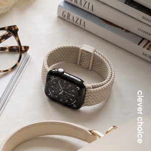Crong Wave Band pīta Apple Watch siksniņa, 38/40/41/42 mm, bēša