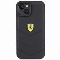 Ferrari dygsnots metāla logotipa apvalks iPhone 15 – melns