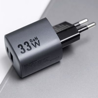 FORCELL F-ENERGY GaN VT-31 pelēks ceļojuma lādētājs Type C + USB A PD QC4.0 3A 33W ar PD