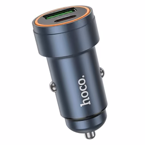 Автомобильное зарядное устройство Hoco USB A + USB C PD QC3.0 3A 30W Z57A металл серое