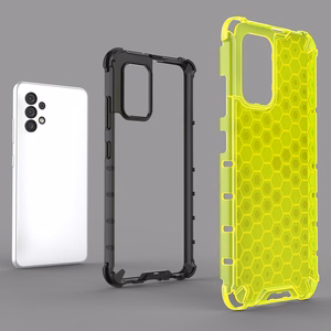 Šūnveida dizaina viedtālruņa apvalks bruņots pārsegs ar gēla rāmi Samsung Galaxy A03s (166.5) melns