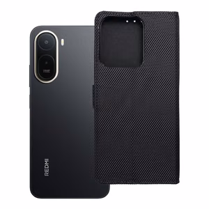 Atlokāmais 4Card RFID maciņš Xiaomi Redmi A7 PRO ar aizsardzību pret zādzībām, no tehniskā auduma, melns