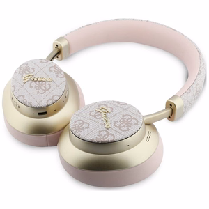 Bezvadu austiņas Guess ENC 4G Gold Script Metal, rozā