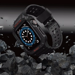 Protect Strap Ремешок для Apple Watch 38/40/41mm с бронированным чехлом - чёрный