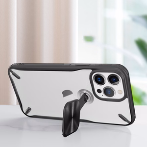 Nillkin Cyclops vāciņš iPhone 13 Pro - melns ar kameru aizsardzību un saliekamu statīvu