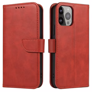 Wallet Case with Stand for iPhone 15 Pro Max Magnet Case - Red