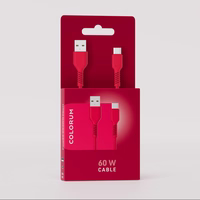 COLORUM kabelis USB-A - USB-C 1,8m 3A CK60-AC-02 xMagenta