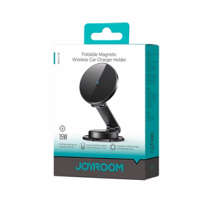 Joyroom JR-ZS408 magnētiskais turētājs ar 15W indukcijas lādētāju automašīnai - melns