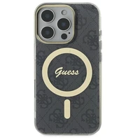 Guess IML 4G Magnētiskais viedtālruņa apvalks iPhone 16 Pro Max - melns