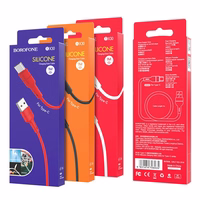 USB kabelis Borofone BX30 Type-C 1.0m silikona balts