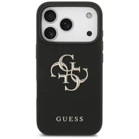 Guess Graudains Liels 4G un Klasiskais Logotips viedtālruņa apvalks iPhone 17 Pro - melns