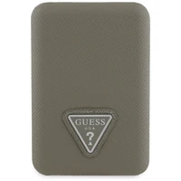 Guess Grained Triangle portatvais ladetajs ar MagSafe 5000mAh 15W USB-C - bruns