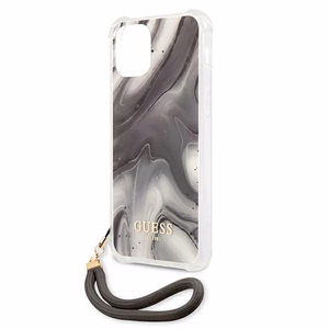 Guess GUHCP12SKSMAGR iPhone 12 mini 5,4 pelēks ciets vāciņš Marble kolekcija