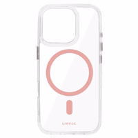 Liavec Spīdīgs Magnētiskais Caurspīdīgs viedtālruņa apvalks Iphone 16 Pro rozā