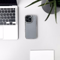 Spīdīgs viedtālruņa apvalks iPhone 16 Pro - caurspīdīgs ar spīdumiem