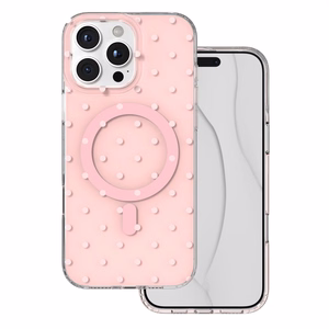 Bubble Dots Mag maciņš, paredzēts iphone 16 Pro Max 6,9", rozā