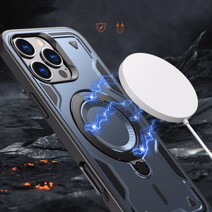 Hybrid Armor Trendy viedtālruņa apvalks ar MagSafe iPhone 16 Pro Max - zils