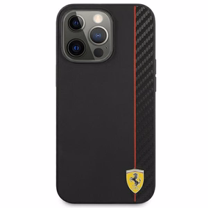 Ferrari FESAXHCP13XBK iPhone 13 Pro Max 6,7" melns/melns hardcase On Track Carbon Stripe