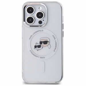 IML Metal Karl & Choupette Head MagSafe viedtālruņa apvalks iPhone 14 Pro Max - balts