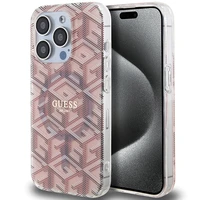 Guess IML GCube Magnētiskais apvalks iPhone 15 Pro - rozā