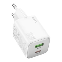 Lādētājs Hoco USB A + USB C QC3.0 PD 3A 20W N41 balts