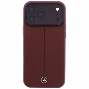 Mercedes Semi Wrap Iconic Line MagSafe ādas maciņš, paredzēts iPhone 18 Pro Max / 17 Pro Max, bordo