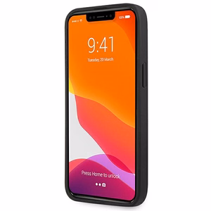 AMG AMHCP14LGSEBK iPhone 14 Pro 6.1 "melns cietais apvalks Ādas Iespiestas līnijas