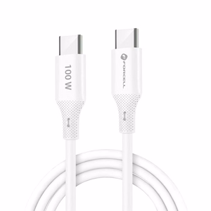 Cable USB C to USB C Forcell F-Energy QC4.0 PD 5A 100W Silicone 1 m C347 white
