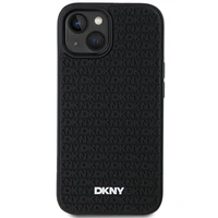 DKNY 3D Gumijas apvalks ar atkārtotu rakstu iPhone 15/14/13 - melns